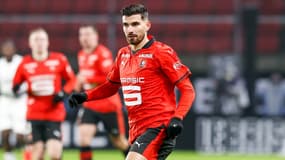 L'attaquant du Stade Rennais Martin Terrier face à Nice