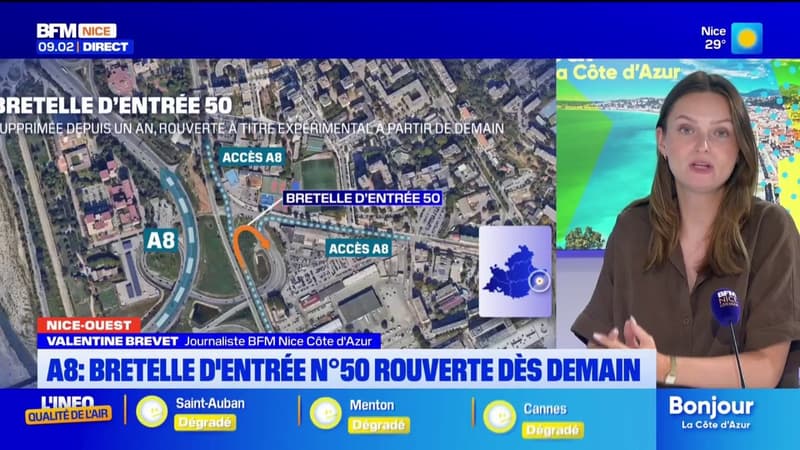 L'accès à l'A8 depuis la Promenade des Anglais rétabli ce jeudi à titre expérimental