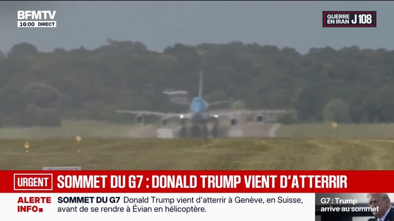 Sommet du G7 à Évian: Donald Trump vient d'atterrir à l'aéroport de Genève