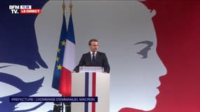 "Sept minutes ont suffit à plonger la préfecture de police de Paris, dans un des drames les plus douloureux de son histoire." Emmanuel Macron rend hommage aux victimes de l'attaque au couteau 