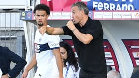 Luis Enrique en train de donner des consignes à Warren Zaïre-Emery, septembre 2023