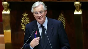 Le Premier ministre Michel Barnier prononce sa déclaration de politique générale à l'Assemblée nationale à Paris, le 1er octobre 2024