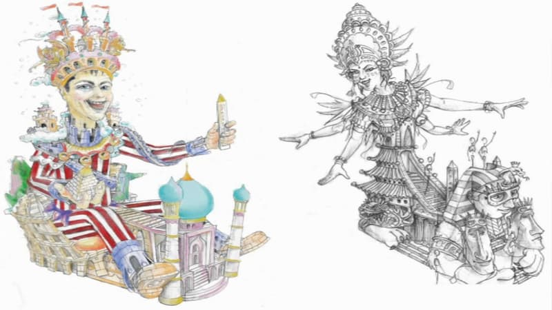 Nice: les maquettes du Roi et de la Reine du carnaval dévoilées