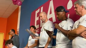 Zinédine Zidane et Soprano se sont rendus dans un collège marseillais ce mardi dans le cadre d'une opération pour l'association ELA.