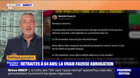 ÉDITO - Abrogation de la réforme des retraites: "Ce n'est pas la réalité que raconte Mathilde Panot, c'est un conte de Noël" 
