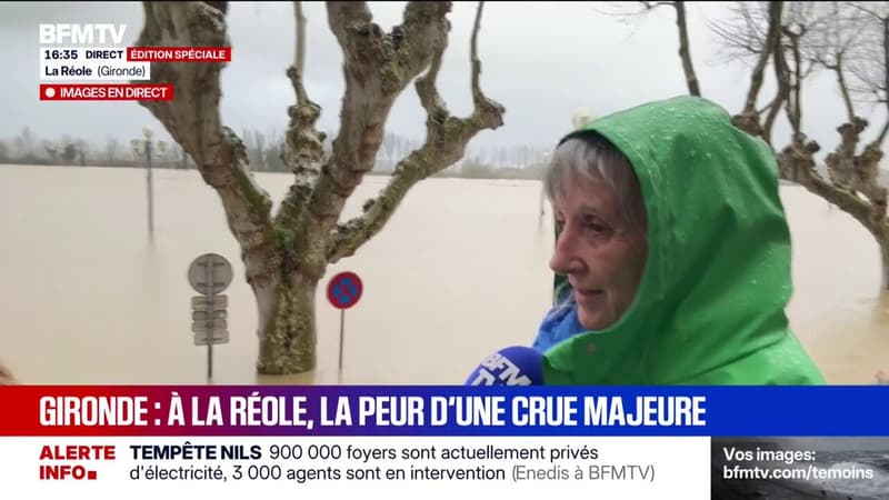 Tempête Nils: en Gironde, l'eau continue de monter et suscite l'inquiétude des riverains