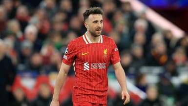Le Portugais Diogo Jota avec Liverpool contre le PSG en Ligue des champions, le 11 mars 2025
