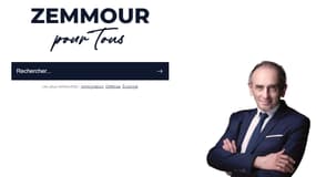La page d'accueil du site "Zemmour pour tous"