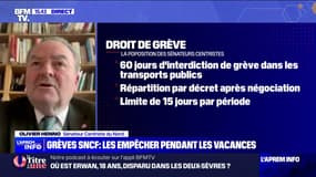 SNCF: "Il s'agit de réguler le droit de grève en décidant de 60 jours où il ne serait pas pertinent de faire grève" explique Olivier Henno, sénateur Centriste