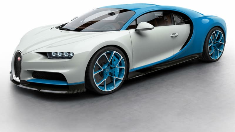 La Bugatti Chiron vendue d'occasion en Allemagne a presque le même accord de couleur.
