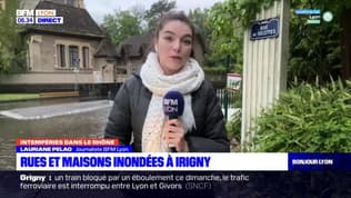 Intempéries dans le Rhône: rues et maisons inondées à Irigny
