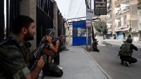 Dans les rues d'Harasta, près de Damas en Syrie.
