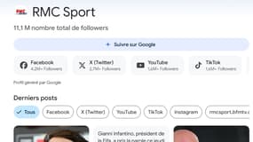 Une capture de la page d'inscription au flux Google Discover de RMC Sport