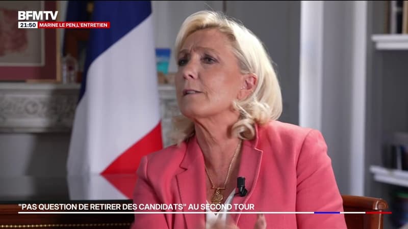 Second tour des municipales: "Il n'est pas question de retirer des candidats", affirme Marine Le Pen