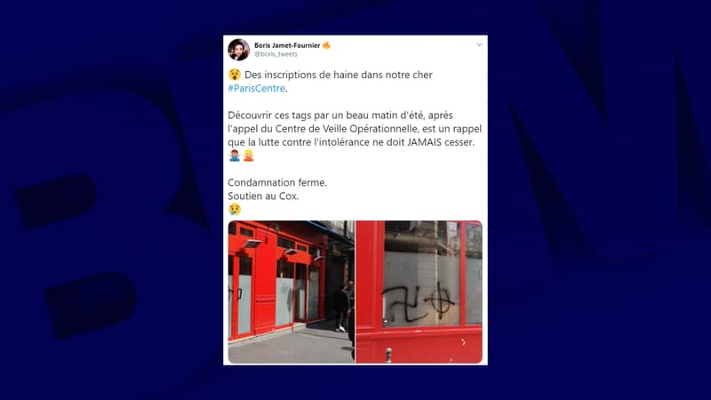 Des croix gammées et celtiques ont été taguées sur un bar du Marais.