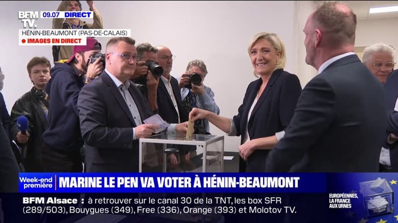 Élections européennes: Marine le Pen a voté à Hénin-Beaumont, dans le Pas-de-Calais