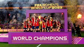 Les Espagnoles célèbrent leur victoire en Coupe du monde, le 20 août 2023.