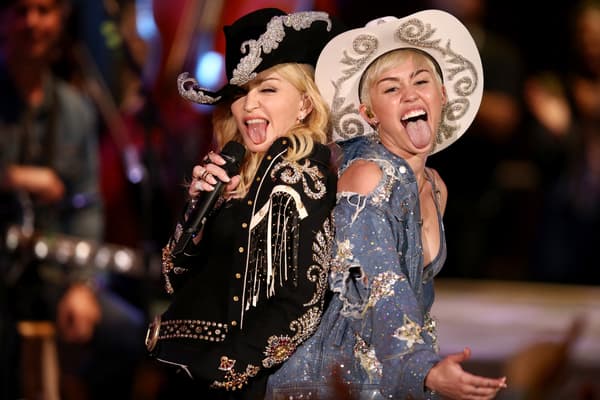 Madonna et Miley Cyrus en 2014 à Hollywood.