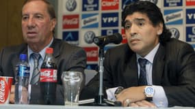 Carlos Bilardo et Diego Maradona en 2008
