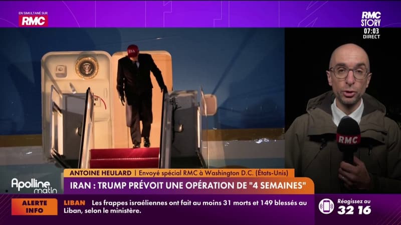 Iran : Donald Trump prévoit une opération de "4 semaines"