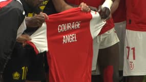 Le maillot préparé par Reims en hommage à Angel Gomes, 17 août 2024