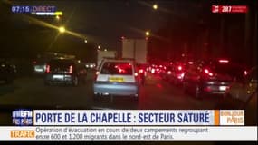 Le secteur de la porte de la Chapelle saturé sur la route en raison de l'évacuation de campements de migrants