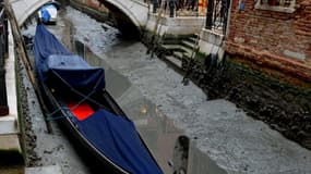 À Venise, une marée basse empêche les gondoles de circuler
