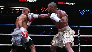 Salahdine Parnasse face à Franck Petitjean, le 04/10/2025, à l'Adidas Arena de Paris