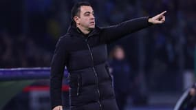 Xavi lors du match de Ligue des champions entre Naples et le FC Barcelone, le 21/02/2024