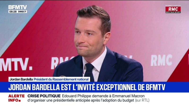 Jordan Bardella appelle Emmanuel Macron à 