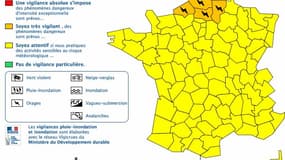 Carte de la France du mercredi 11 mai 2016 (après-midi), exposée à la vigilance orange.