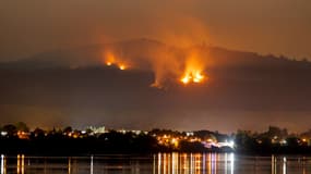 Un feu de forêt à proximité de la ville de Chiguayante, dans le centre du Chili, le 9 février 2023