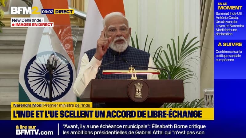 Accord avec l'UE : "L'Inde a conclu le plus important accord de libre-échange de son histoire", se félicite Narendra Modi, Premier ministre indien