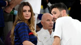 Marine et Hugo Lloris à Doha le 26 novembre 2022, pendant la Coupe du Monde de football, organisée au Qatar.