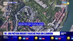 Lyon: un camion se renverse dans la montée de Choulans, un piéton tué