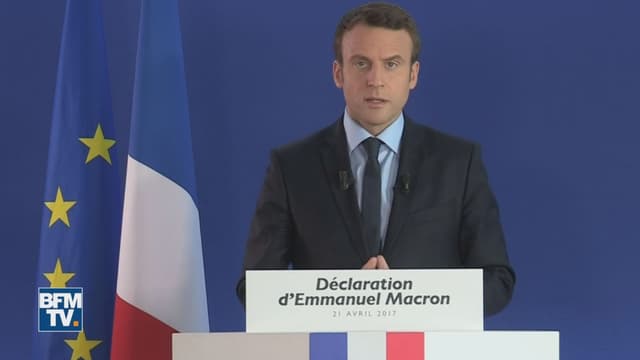 Emmanuel Macron s'exprime vendredi 21 avril au lendemain de l'attaque des Champs-Elysées.