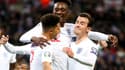 Jadon Sancho, Tammy Abraham et Ben Chilwell avec l'Angleterre, à Londres le 14 novembre 2019