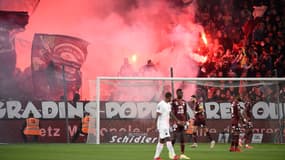 Les supporters messins en tribunes