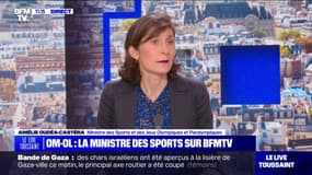 "Révolte, dégoût": les mots d'Amélie Oudéa-Castéra pour qualifier les violences des supporters avant le match OM-OL