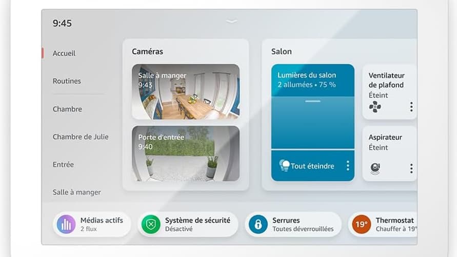 L'Echo Hub affiche des widgets selon vos besoins