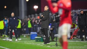 Adi Hütter lors de Rouen-Monaco (1-1, 6 t.a.b. 5, Coupe de France), le 8 février 2024