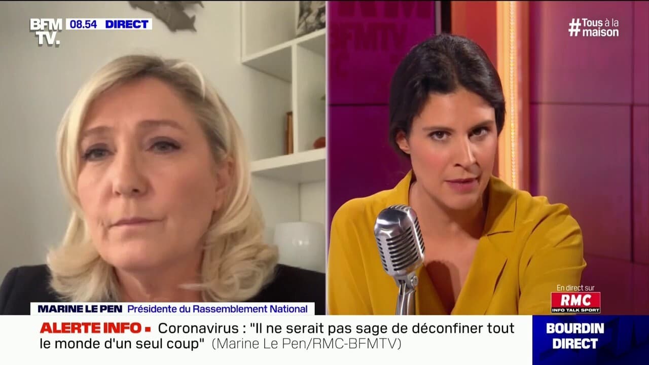 Marine Le Pen présidente du RN, était l'invitée d'Apolline de Malherbe