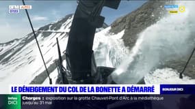 Le col de la bonette en cours de déneigement depuis fin mars 