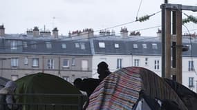 Image de l'évacuation du camp de migrants porte de la Chapelle en juin 2016. 