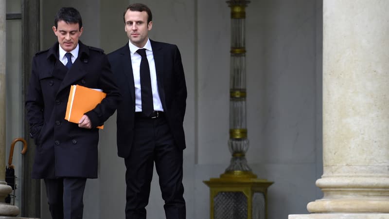 Le Premier ministre Manuel Valls et le ministre de l'Economie Emmanuel Macron