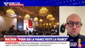 Conférence de presse d'Emmanuel Macron: "On est loin de la droite et de l'extrême droite", estime Ludovic Mendes (Renaissance)