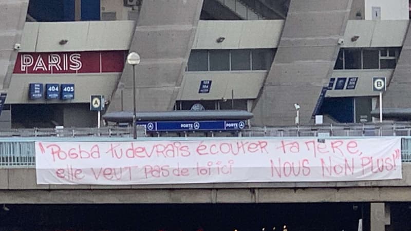 PSG: Des banderoles contre la venue de Pogba devant le centre d'entraînement et le Parc des princes