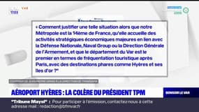 Le président de la métropole de Toulon mécontent face à la qualité de service de Transavia