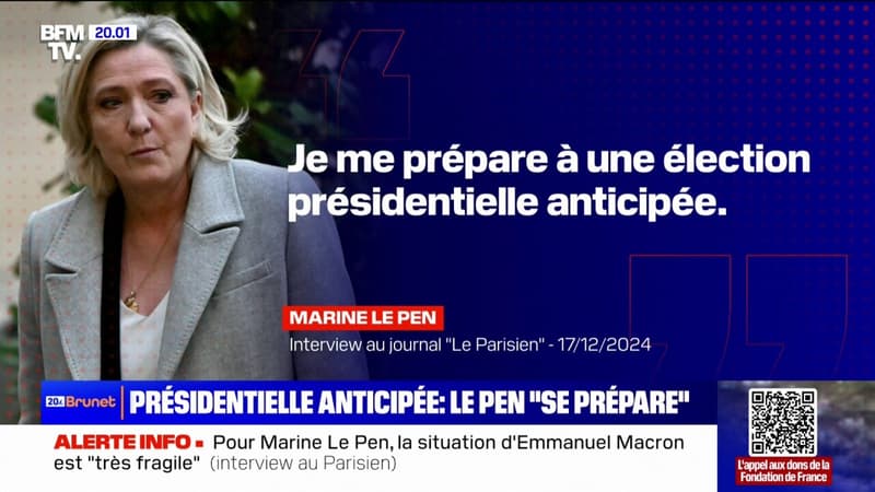 Marine Le Pen annonce qu'elle se 