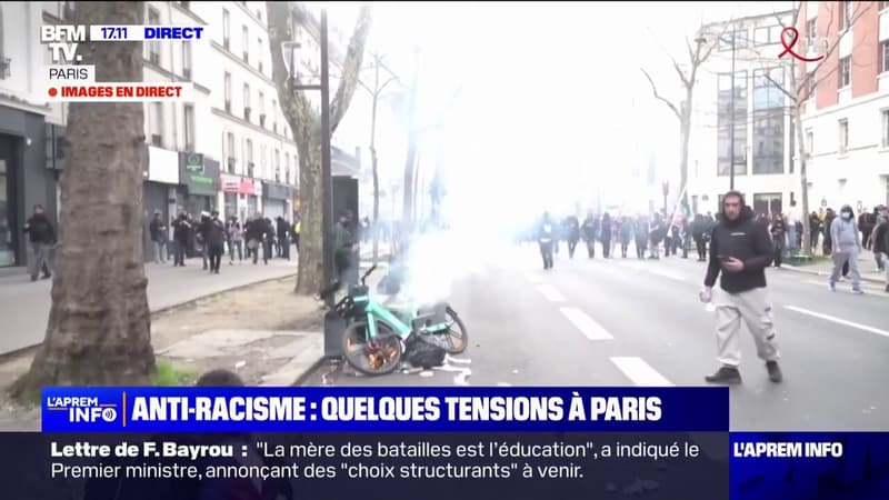 Marche anti-racisme: des tensions éclatent en marge du cortège parisien